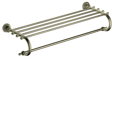 Moucles Brass Towel Shelf with Hooks