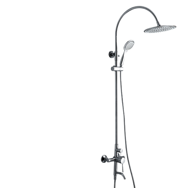Curvaceous Curved Pipe Shower with Handheld