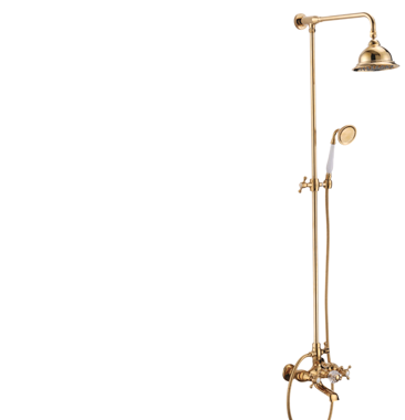 Graceful vintage gold exposed shower column