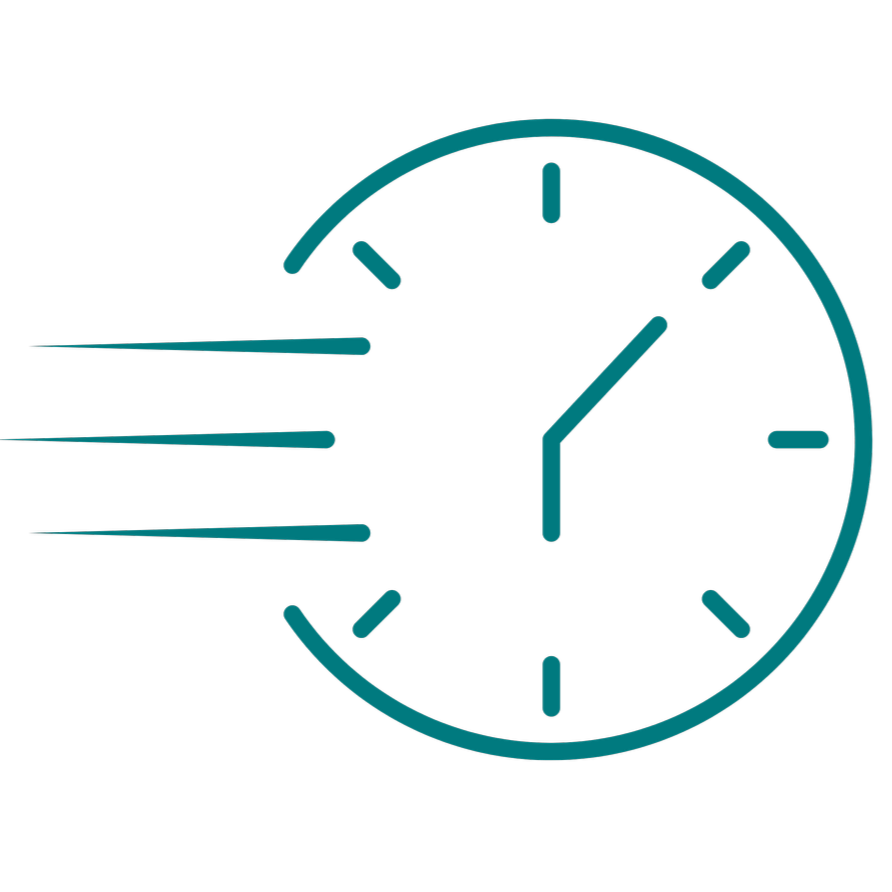 A clock showing 3:15 with motion lines indicating fast movement.