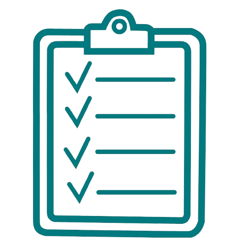 Clipboard with four checked items listed.