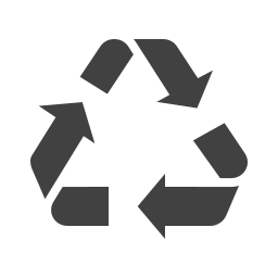 Recycling symbol with three chasing arrows forming a triangle