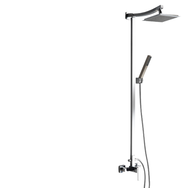 Gaudy Black Accent Shower with Rain Head