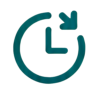 Accessibility icon of a clock with a wheelchair symbol