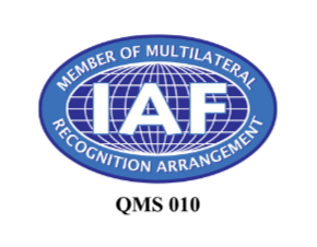 Logo of the Member of Multilateral Recognition Arrangement (IAF) with blue background and text.