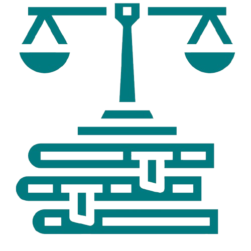 An illustration of a face composed of a scale for eyes, a vertical line for a nose, and stacked lines and shapes forming the lower face and mouth.
