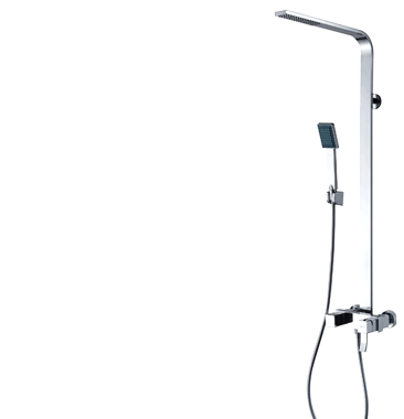 Brawny Minimalist Shower with Black Handheld