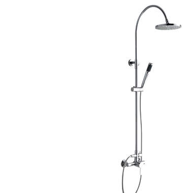 Sleek Minimalist Shower with Handheld and Round Head