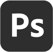 Adobe Photoshop logo with a black background and white 'Ps' initials