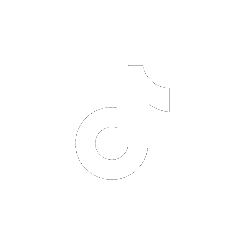 TikTok logo with black music note on a white circle background.