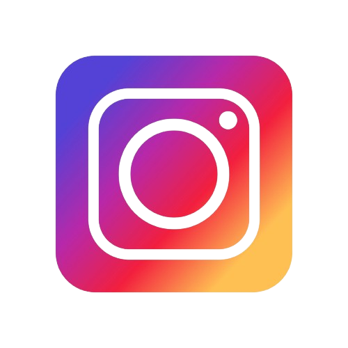 Instagram logo with a colorful gradient background and a black outline of a camera inside a square with rounded corners.