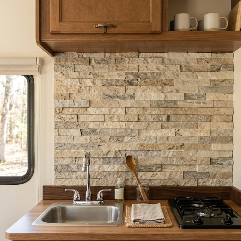 Travel Trailer RV Backsplash Ideas