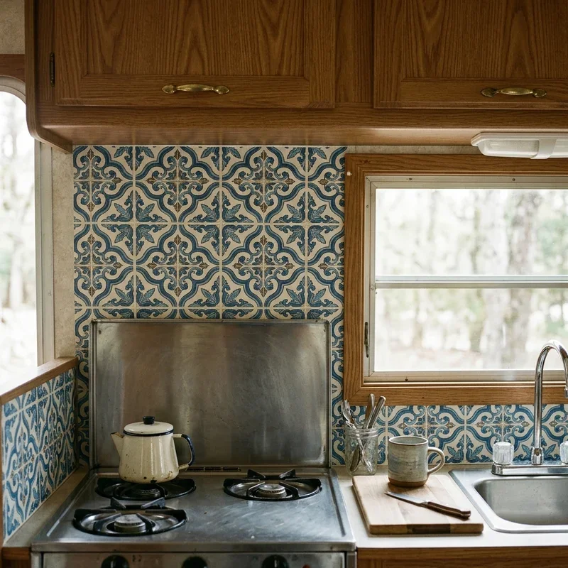 Travel Trailer RV Backsplash Ideas