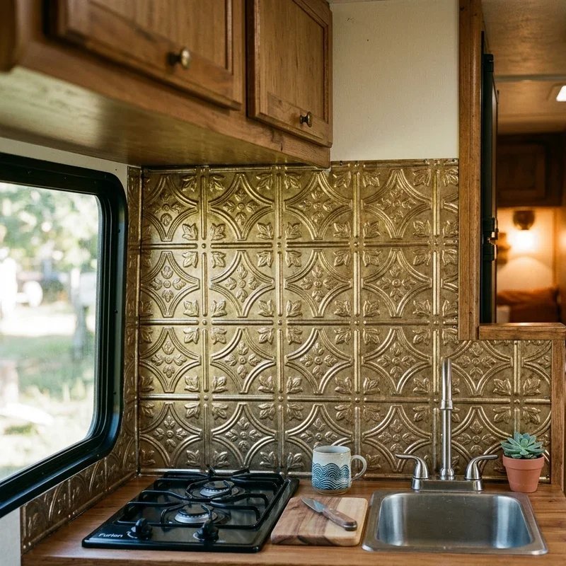 Travel Trailer RV Backsplash Ideas
