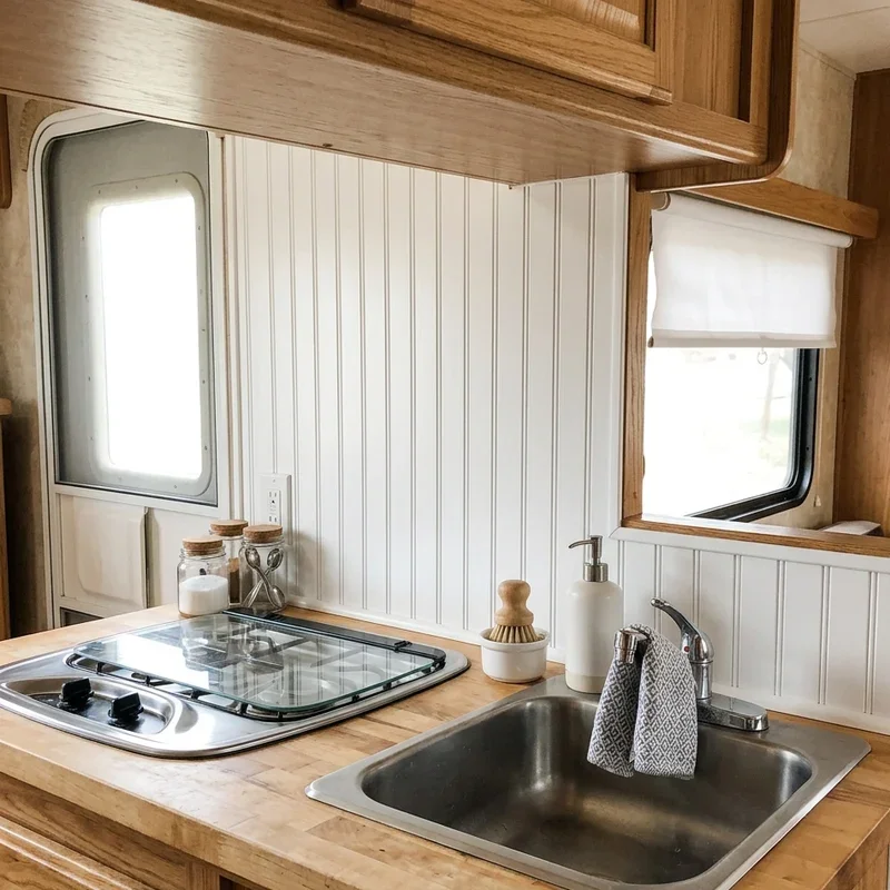 Travel Trailer RV Backsplash Ideas