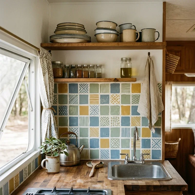 Travel Trailer RV Backsplash Ideas