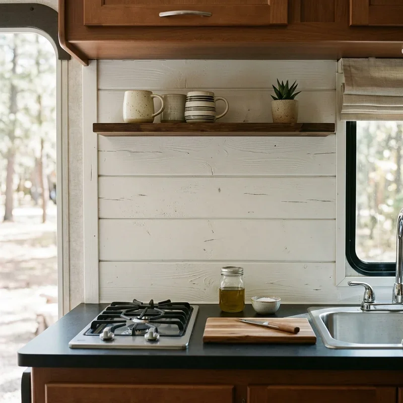 Travel Trailer RV Backsplash Ideas