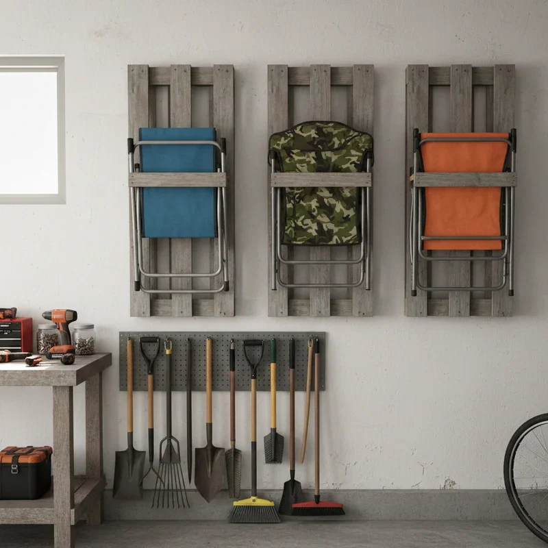 DIY Garage Camp Chair Storage Ideas