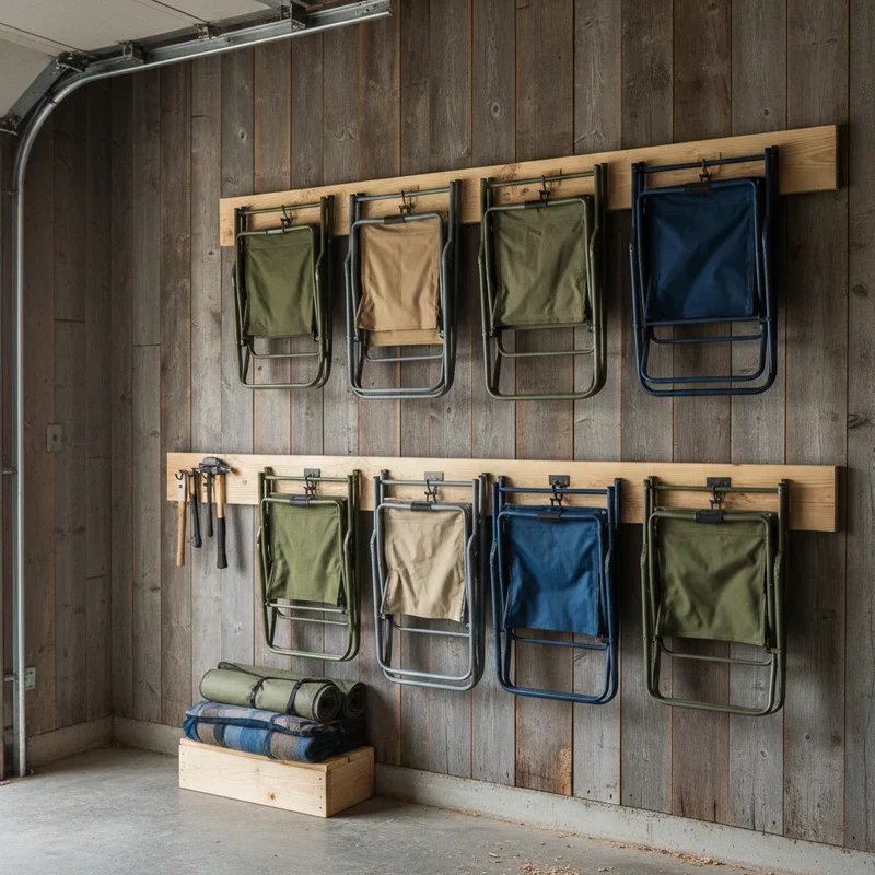 DIY Garage Camp Chair Storage Ideas