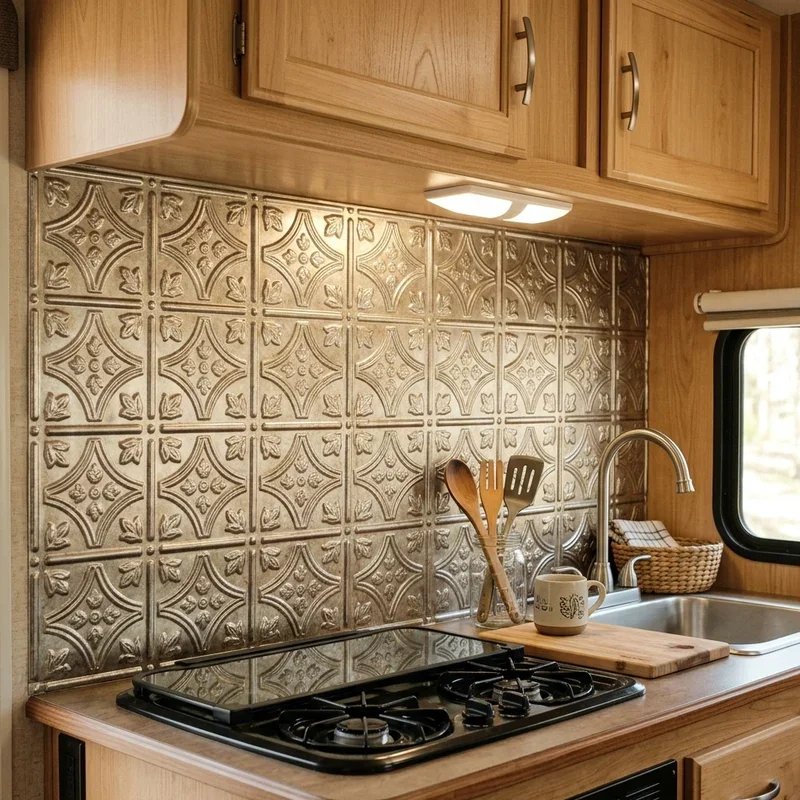 Travel Trailer RV Backsplash Ideas