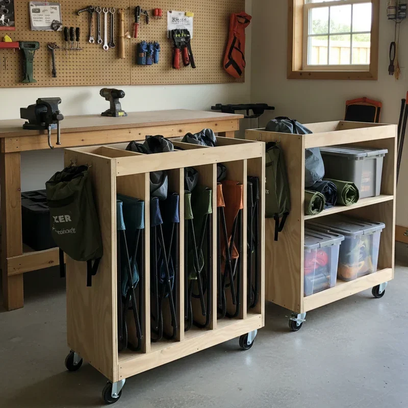DIY Garage Camp Chair Storage Ideas