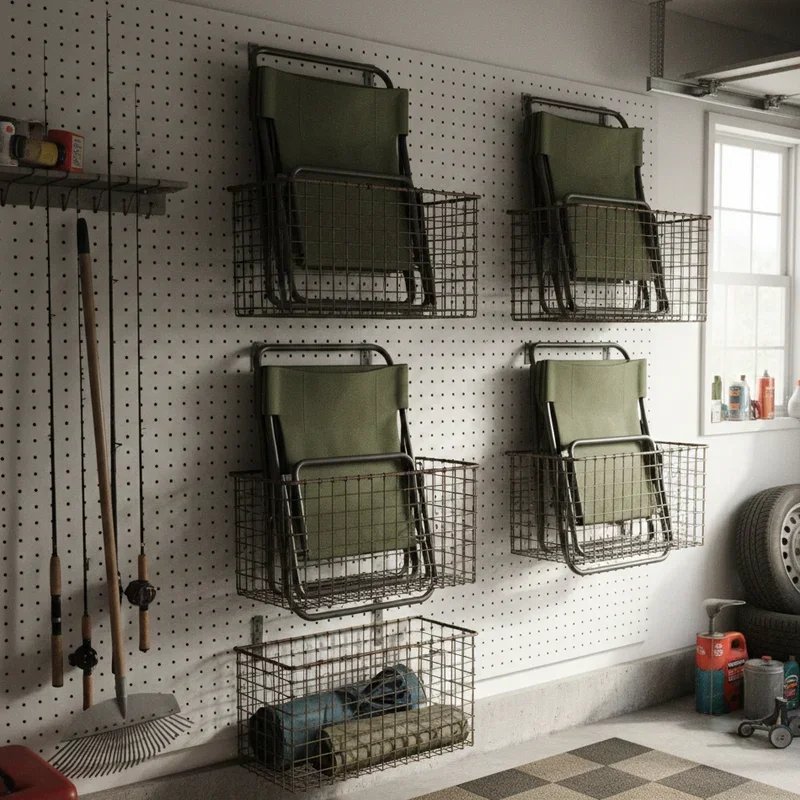 DIY Garage Camp Chair Storage Ideas