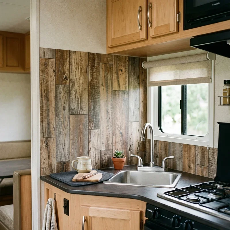 Travel Trailer RV Backsplash Ideas