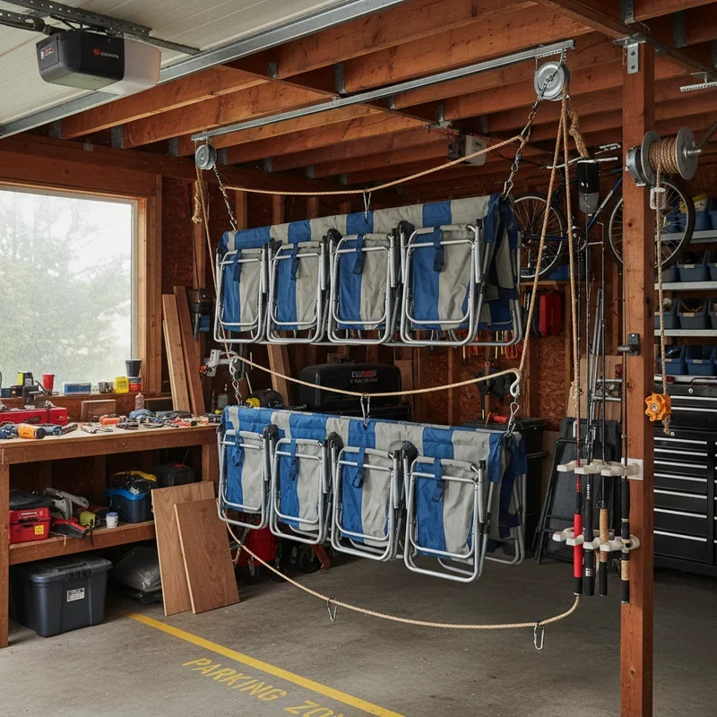 DIY Garage Camp Chair Storage Ideas