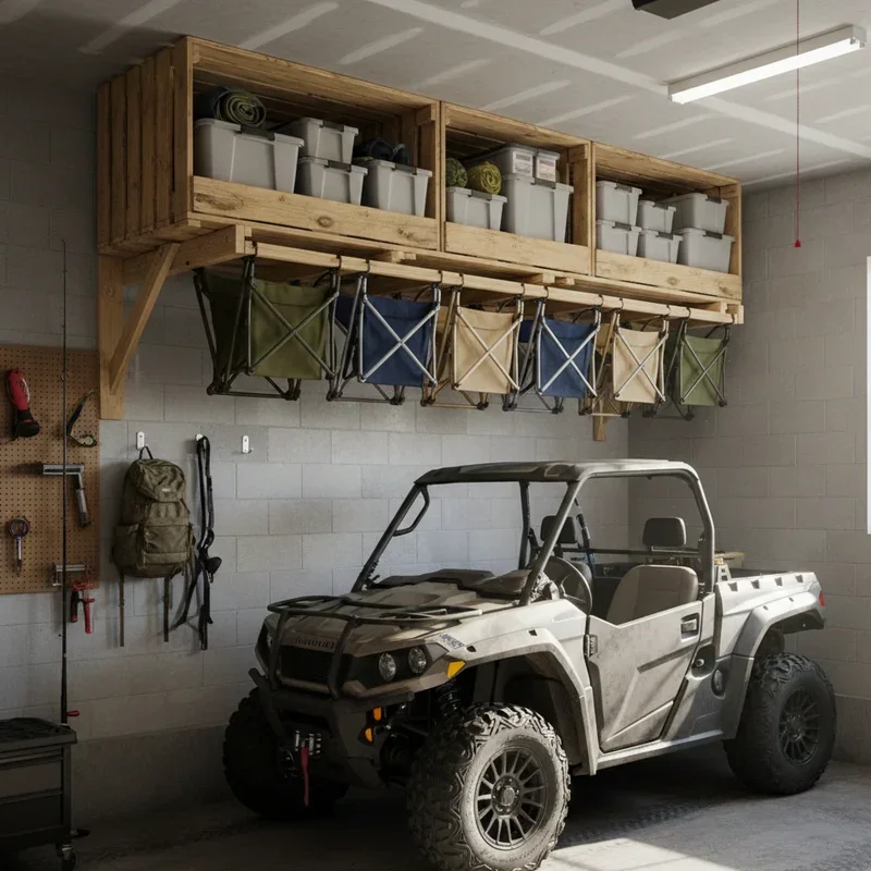 DIY Garage Camp Chair Storage Ideas