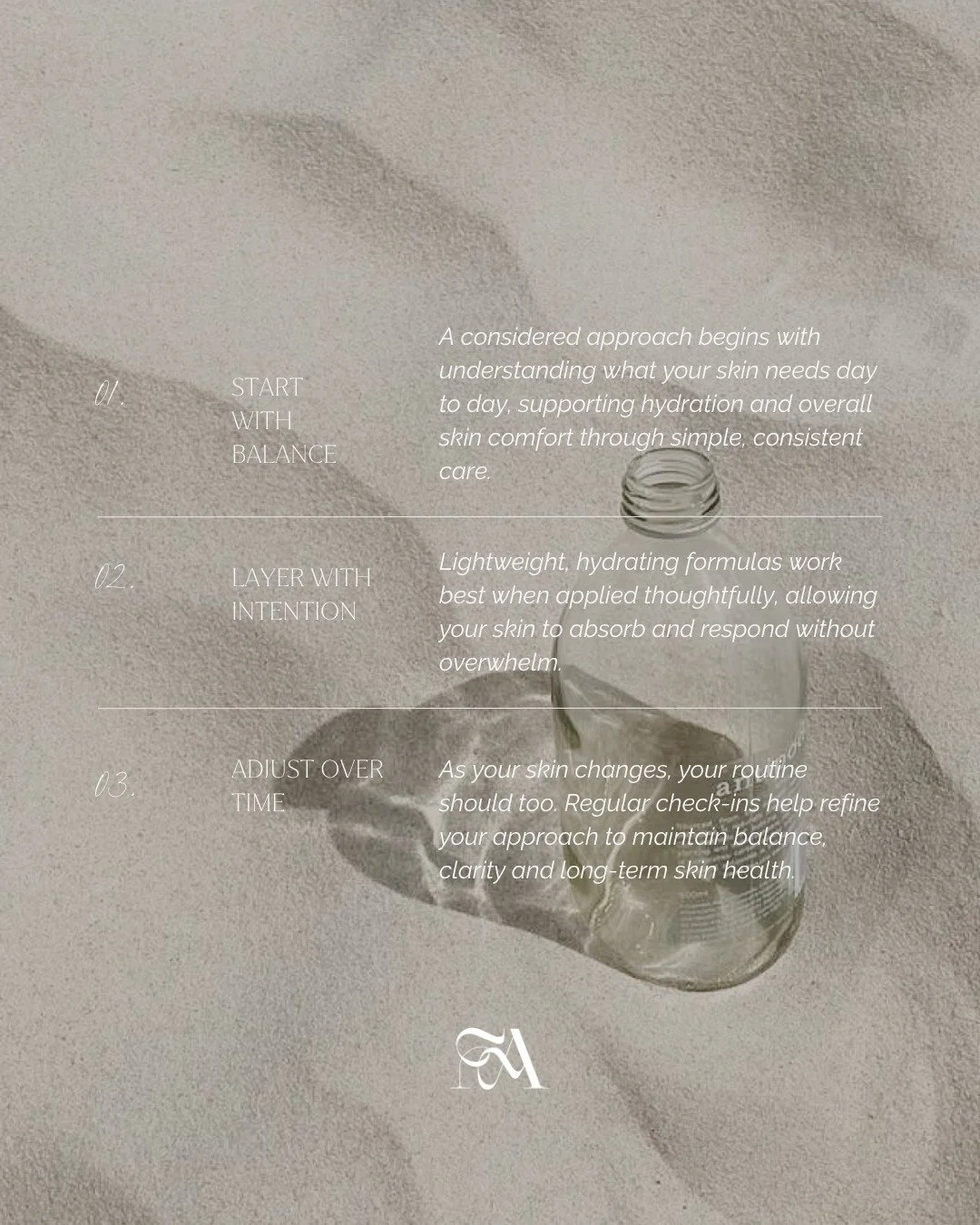 Hydration is not just about what you apply, it is how you layer, support and stay consistent with your routine over time.
ㅤ
Taking a balanced, considered approach allows your skin to feel more comfortable, supported and aligned with what it needs day