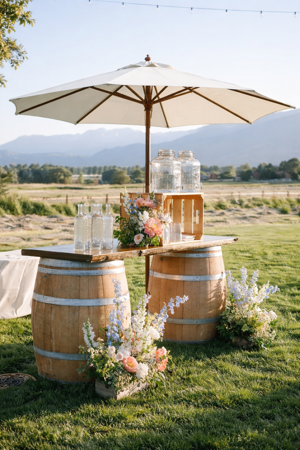 Classic white market umbrella