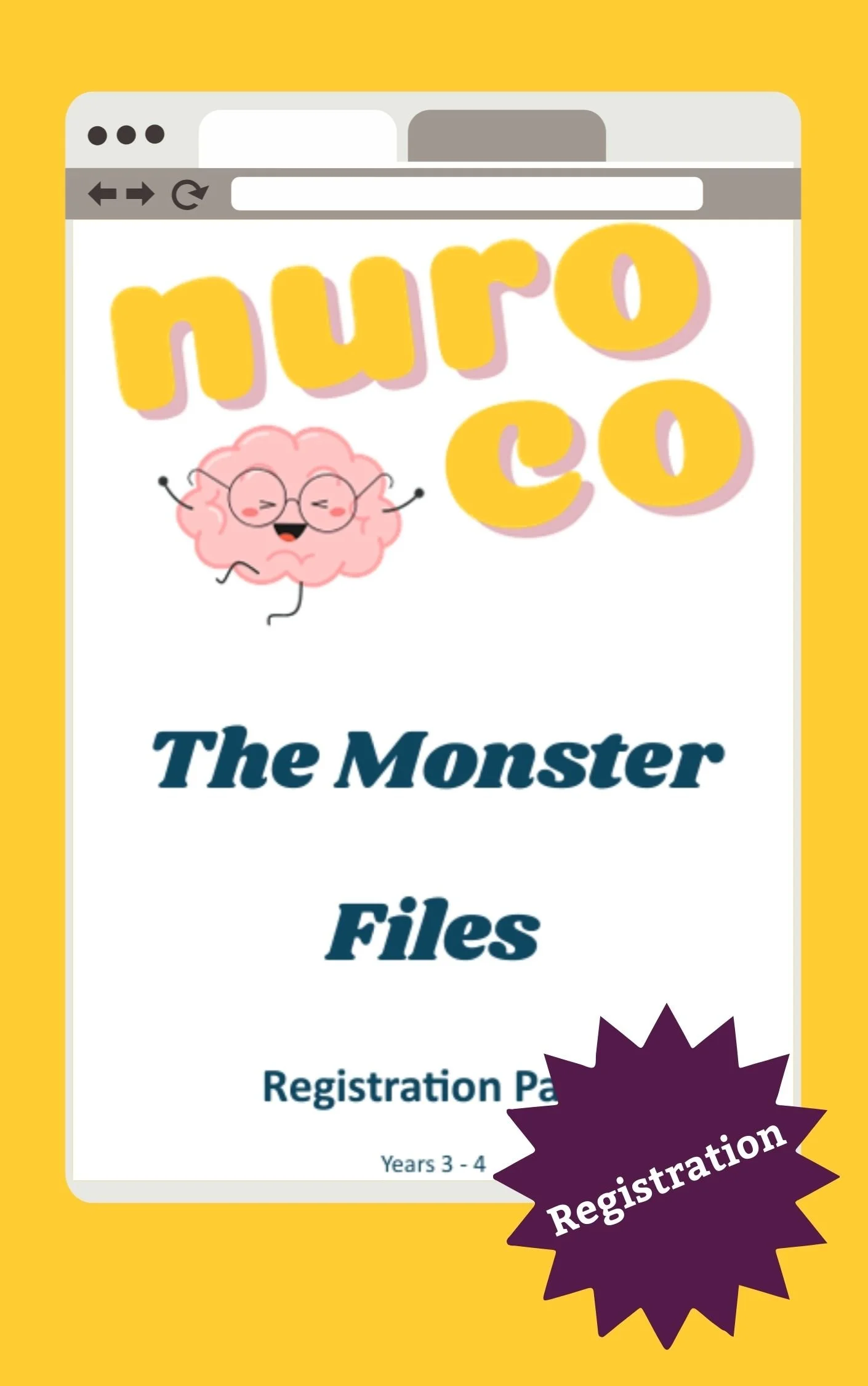 monster files registration pack cover page