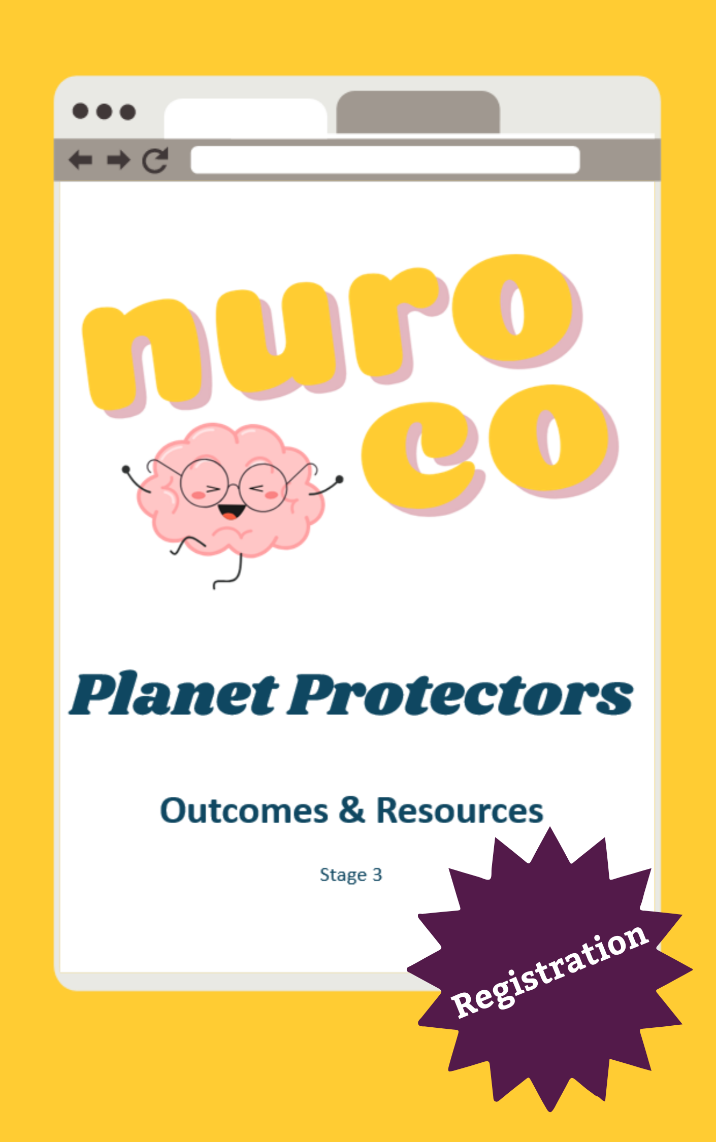 nuro co logo on white background followed by title - planet protectors outcomes and resources stage 3