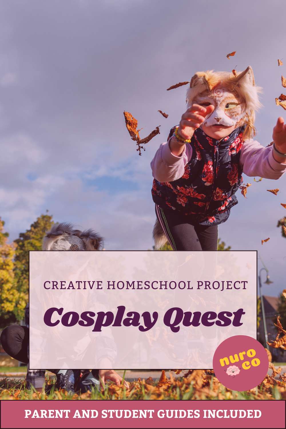 children dressed as animals frolic in a field