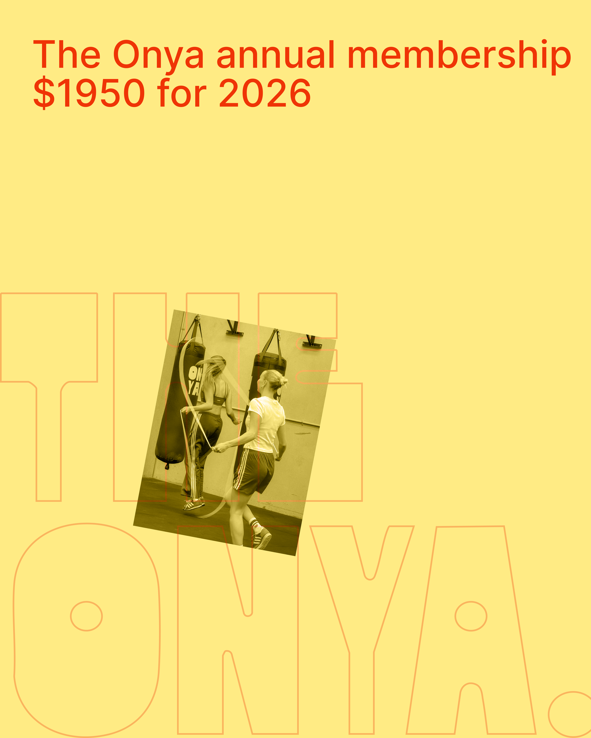 THE ONYA 2026 annual offer