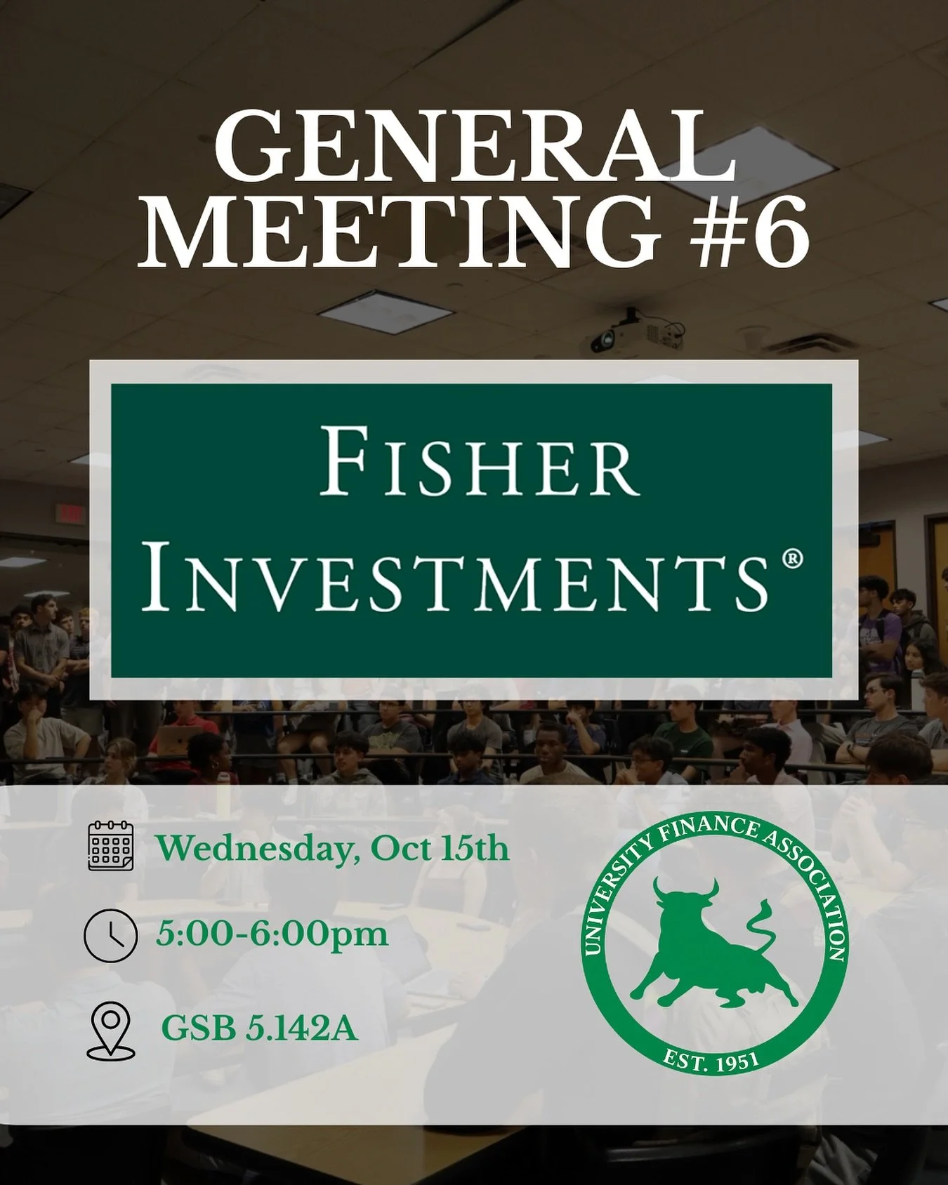 Join us tomorrow for our meeting with Fisher Investments!

Fisher Investments is a global money management firm serving both private and institutional clients. Come learn more about the firm, its career opportunities, and the investment industry as a