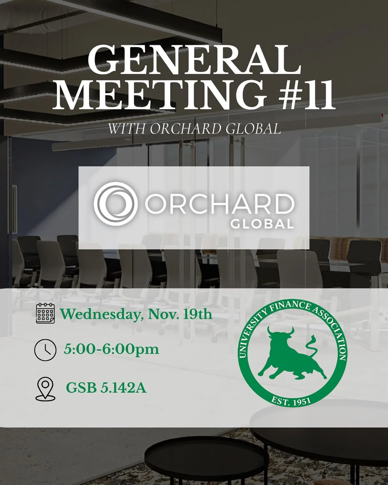We&rsquo;re excited to welcome Orchard Global to our general meeting tomorrow!

Orchard Global is an asset management firm that focuses on credit, lending, and structured solutions across private and public markets. Join us to hear from their guest s