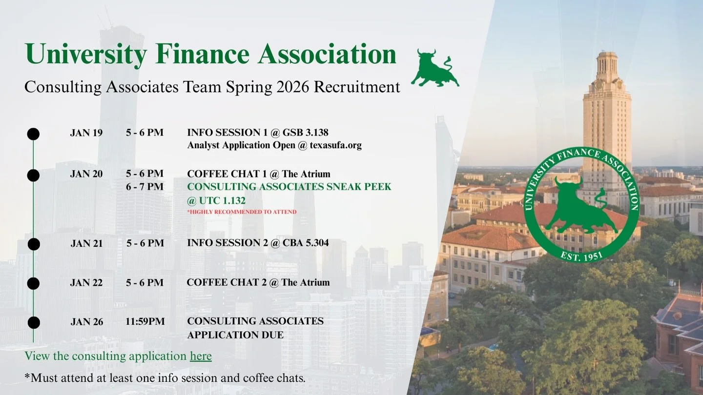 Launch your consulting career with UFA!

The Spring 2026 recruitment cycle for the Consulting Associates Team is officially underway! If you want to build technical skills and solve real-world business problems, don&rsquo;t miss our Consulting Associ