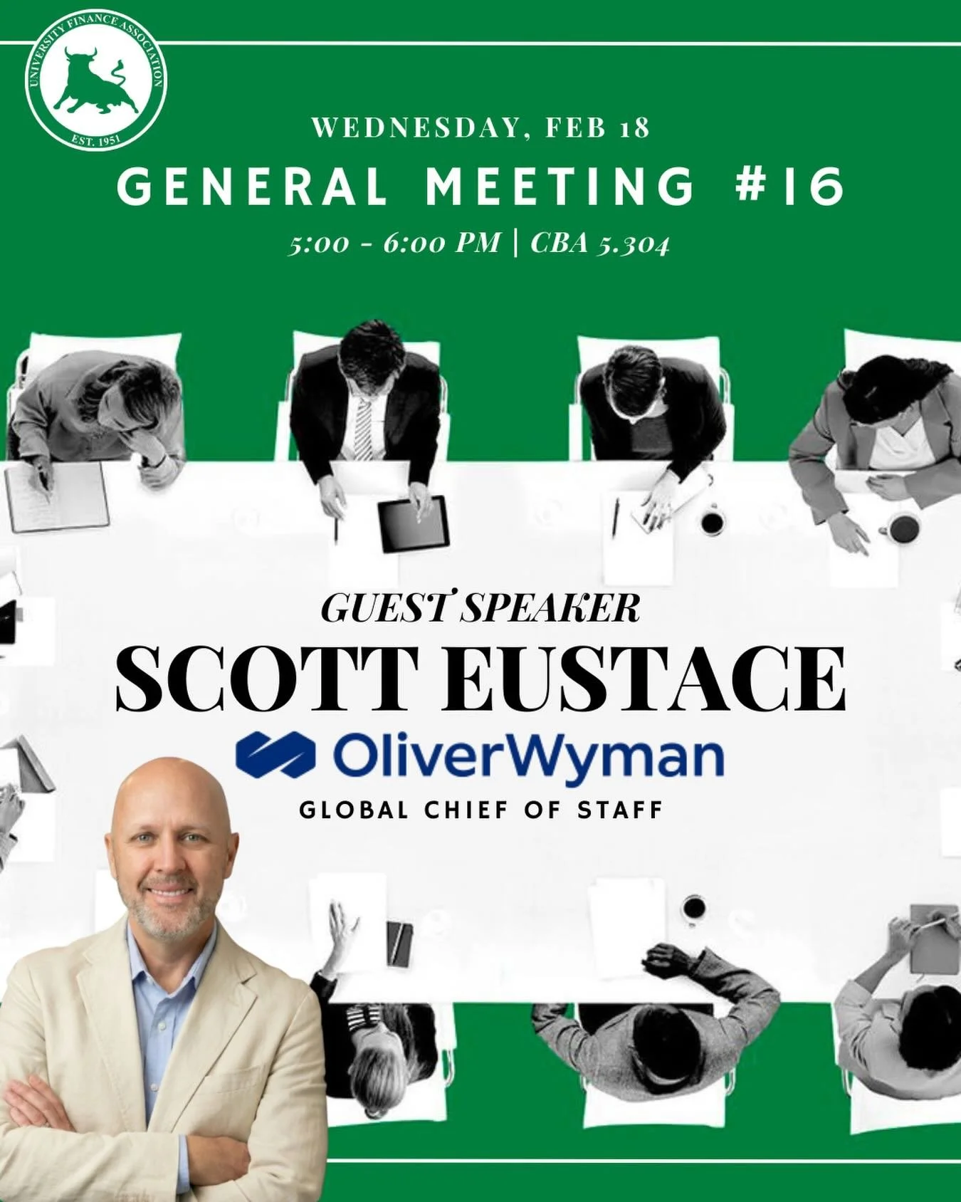 Hi everyone! We&rsquo;re excited to host a special guest speaker this week and spotlight the consulting industry. Please join us in welcoming Scott Eustace, Global Chief of Staff and Marketing Partner for Oliver Wyman.

Scott has built an extensive c