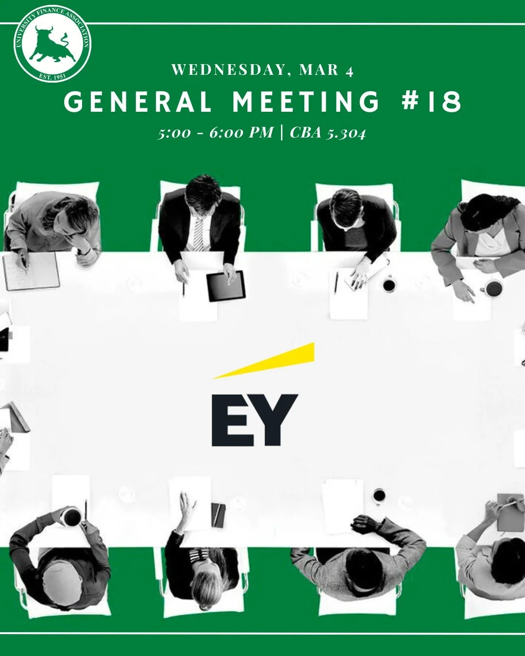 Hi everyone! We&rsquo;re excited to welcome professionals from Ernst &amp; Young (EY) as our guest speakers this week.

Joining us will be a Managing Director in Structured Finance, along with a Senior in Business Consulting - Banking, and a Senior i