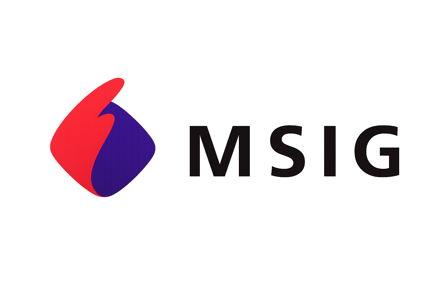 Logo of MSIG insurance with a stylized red and blue symbol and the text 'MSIG' in black.