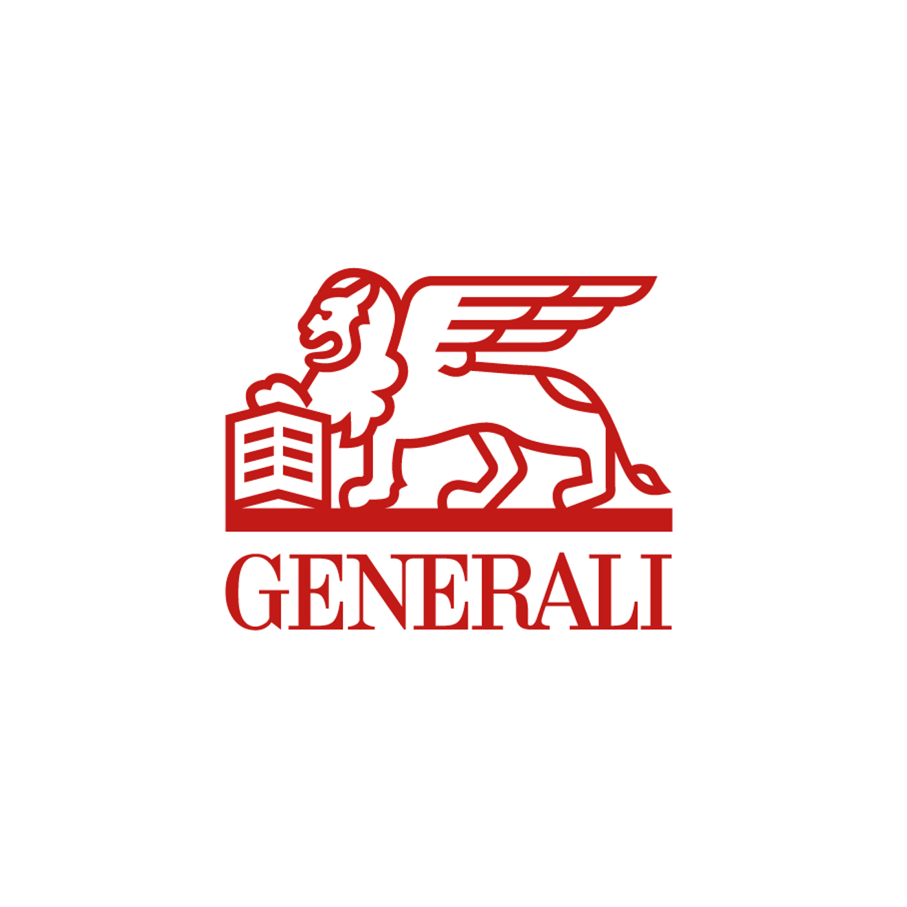 Red logo of a lion with wings holding a book, with the word 'GENERALI' underneath.