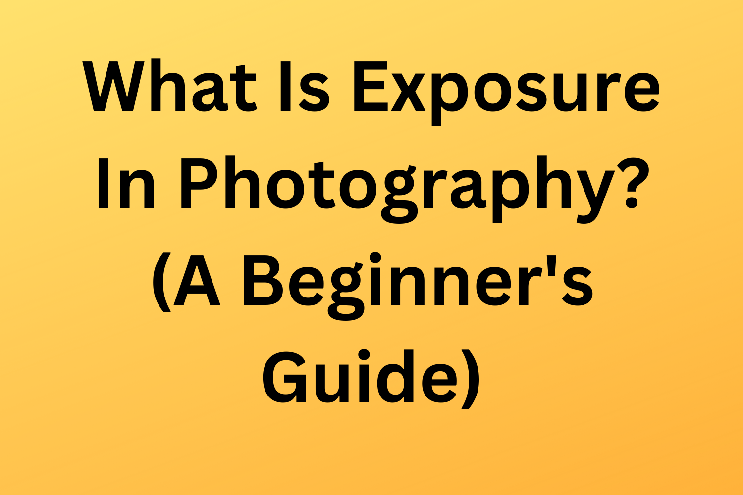 What Is Exposure In Photography? (A Beginner's Guide)