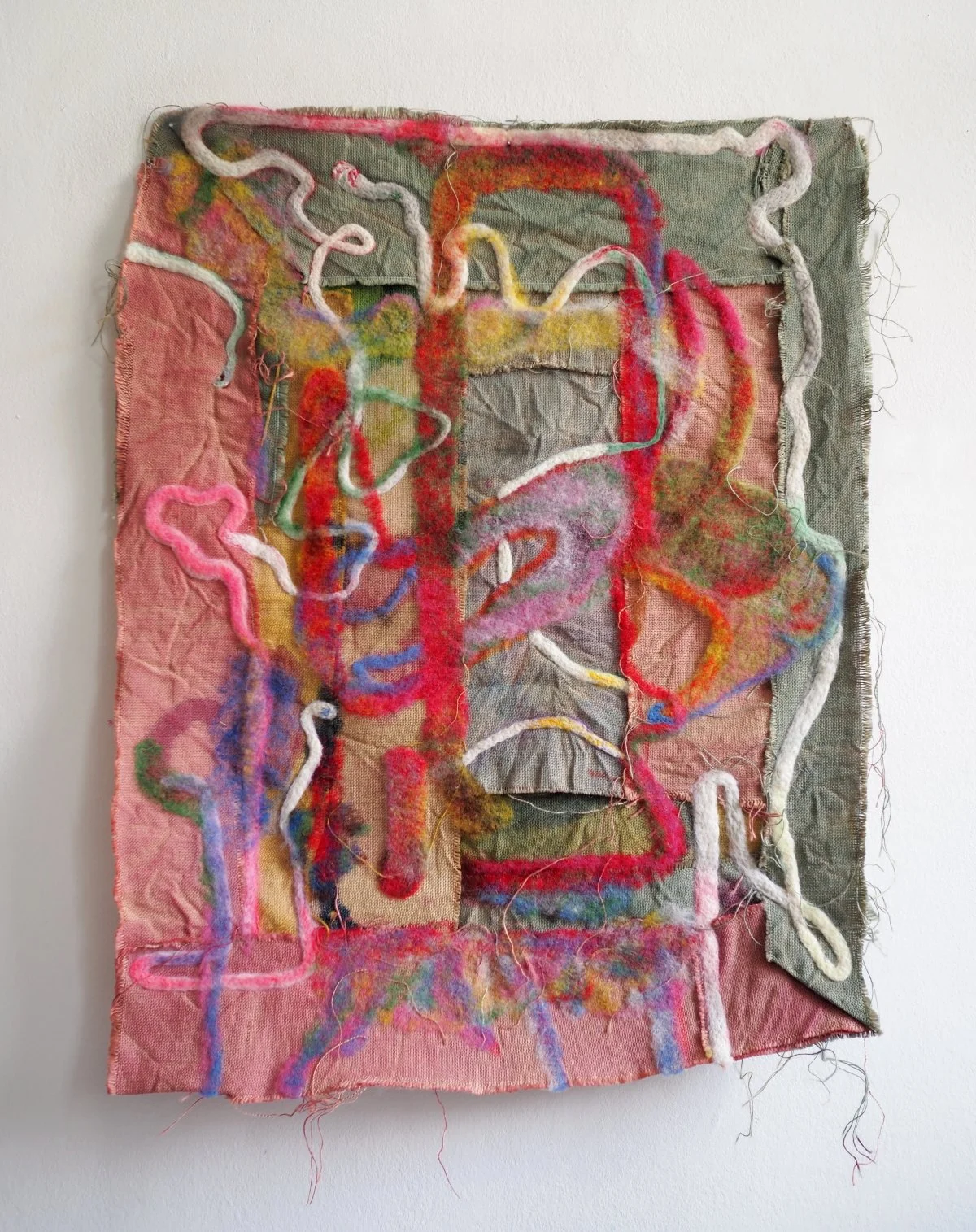 Glimpse_100x80_Ink, pastel, wool on jute_2026.JPG