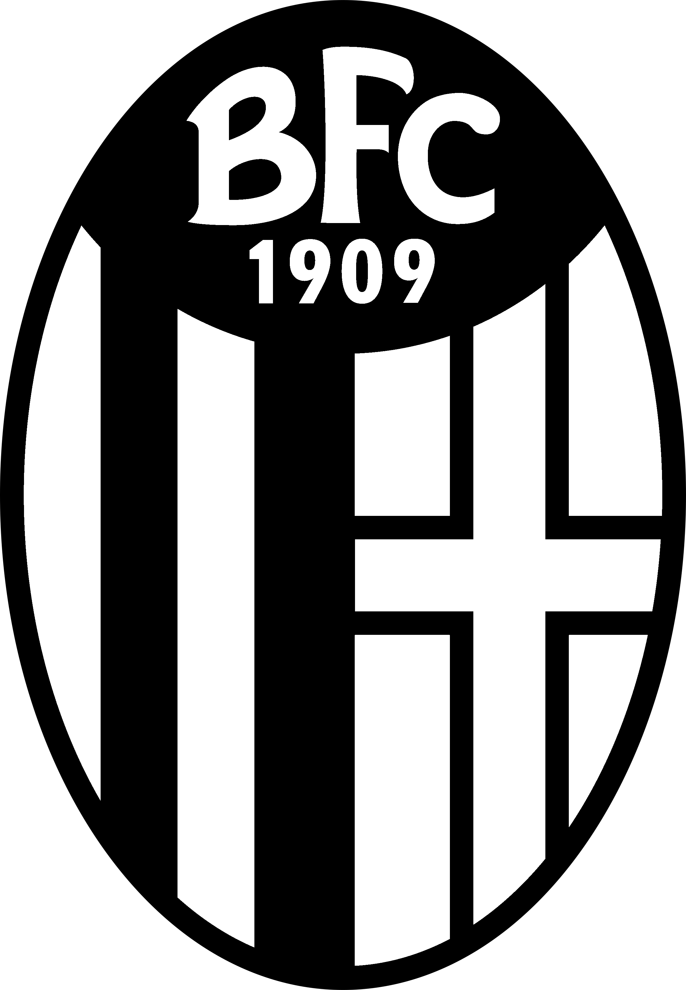 Logo in bianco e nero del club di calcio BOLOGNA 1989.