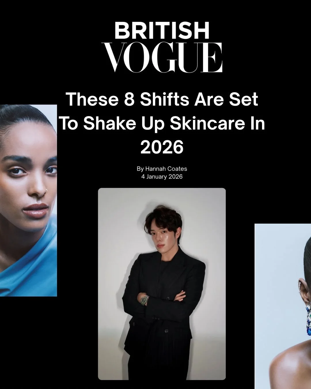 Featured in @britishvogue speaking about the importance of peptides and one of my all-time favourite products - @alliesofskin Multi-peptides &amp; GF Advanced Lifting Serum! 

Thank you @hannycoates for featuring me! ❤️🫶🏻

#glassskin #explore #fyp 