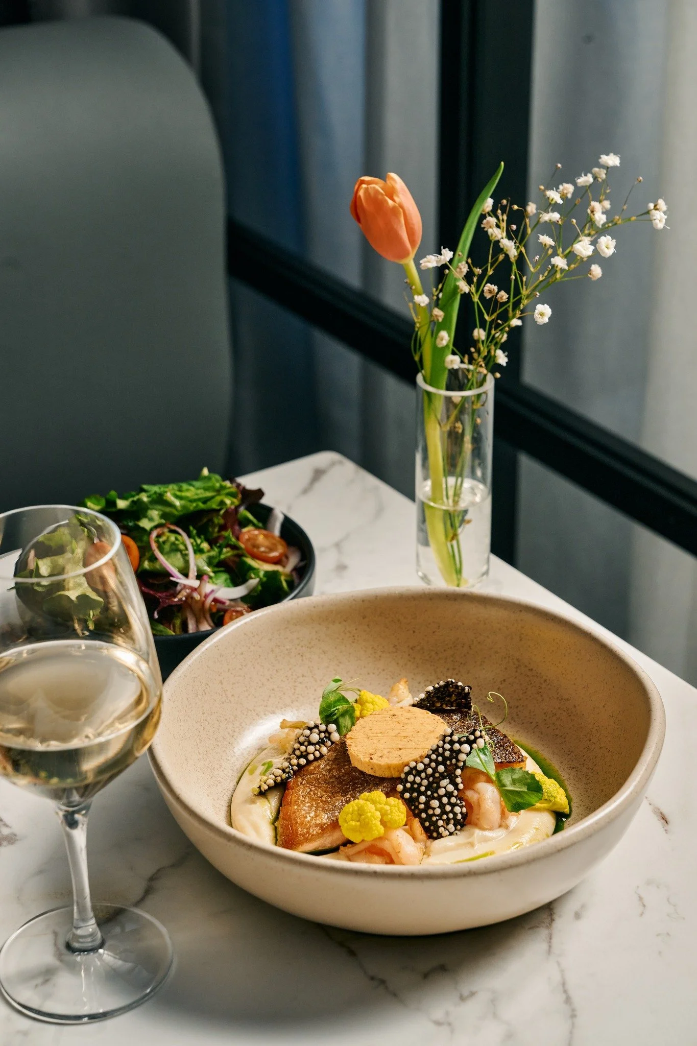 From this angle, dinner is already flirting with you. Say yes.