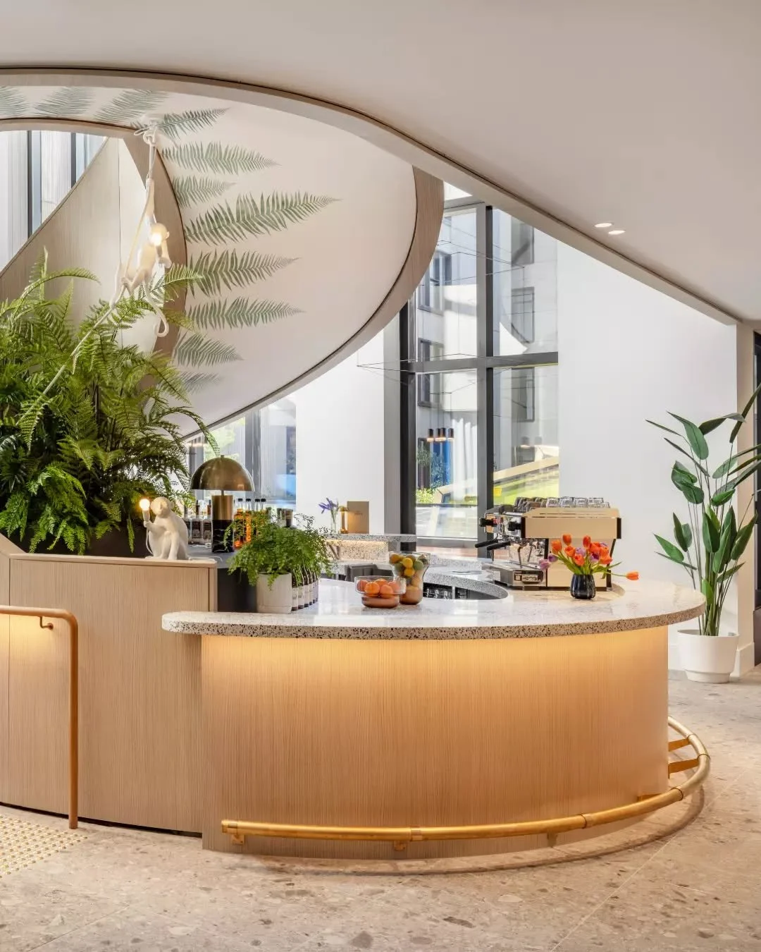 Between the curves of the staircase and the layers of greenery, we&rsquo;ve created a spot that feels as intentional as our menu. It&rsquo;s an open space designed for long pours and even longer conversations. 

You really have to see it in person.