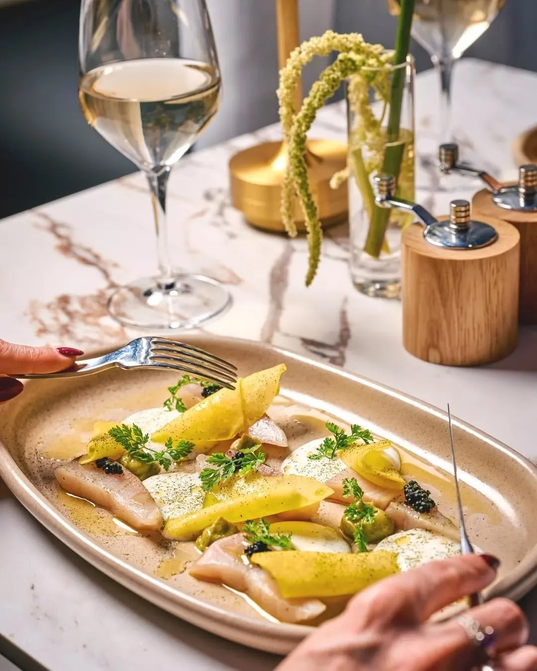 Meet your new obsession: cured kingfish with buttermilk dressing, kohlrabi, avocado and caviar.

Light, fresh, and impossible to ignore.

Now on the menu at Fern.
$22 | GF