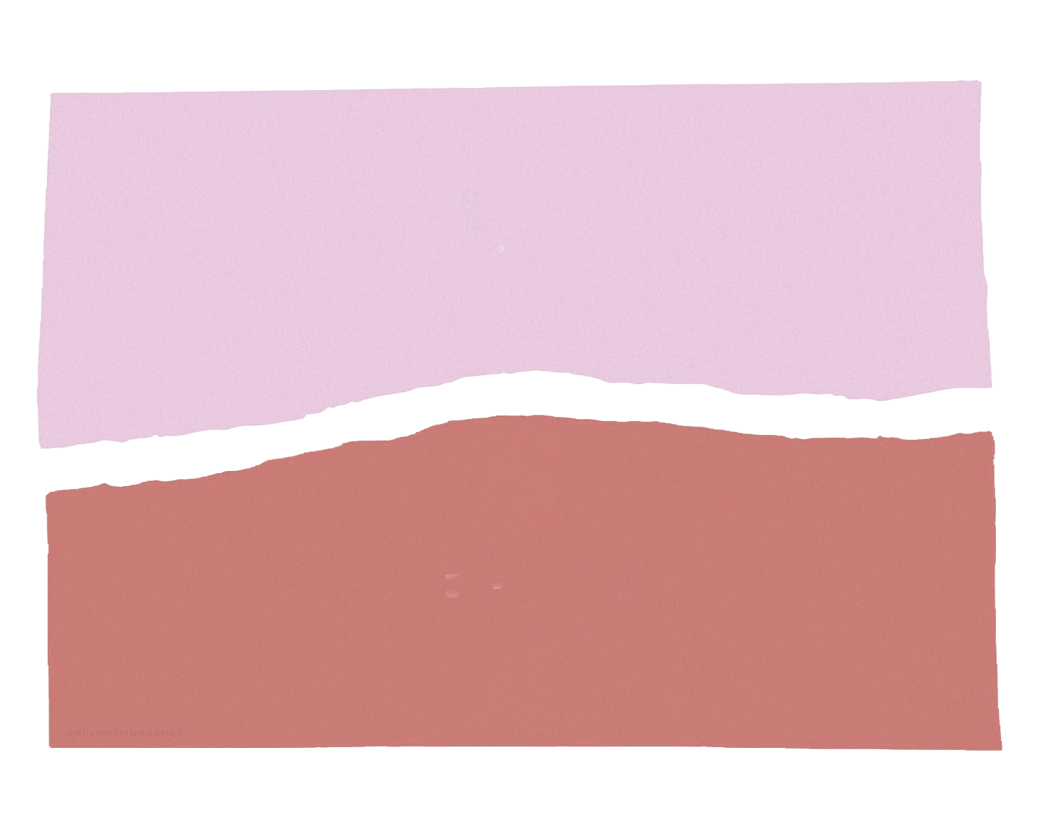 Image illustrant un papier coupée en deux à l'horizontal avec le haut rose pale et le bas couleur terracota